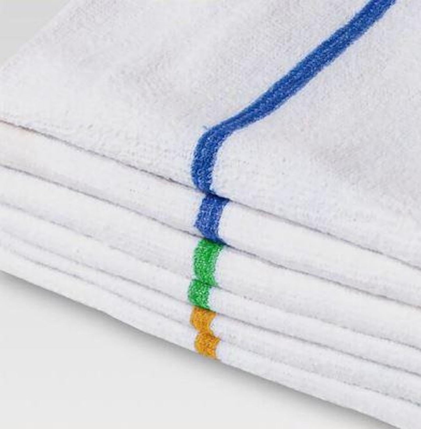 Ribbed Barmop Towels with Gold Stripe