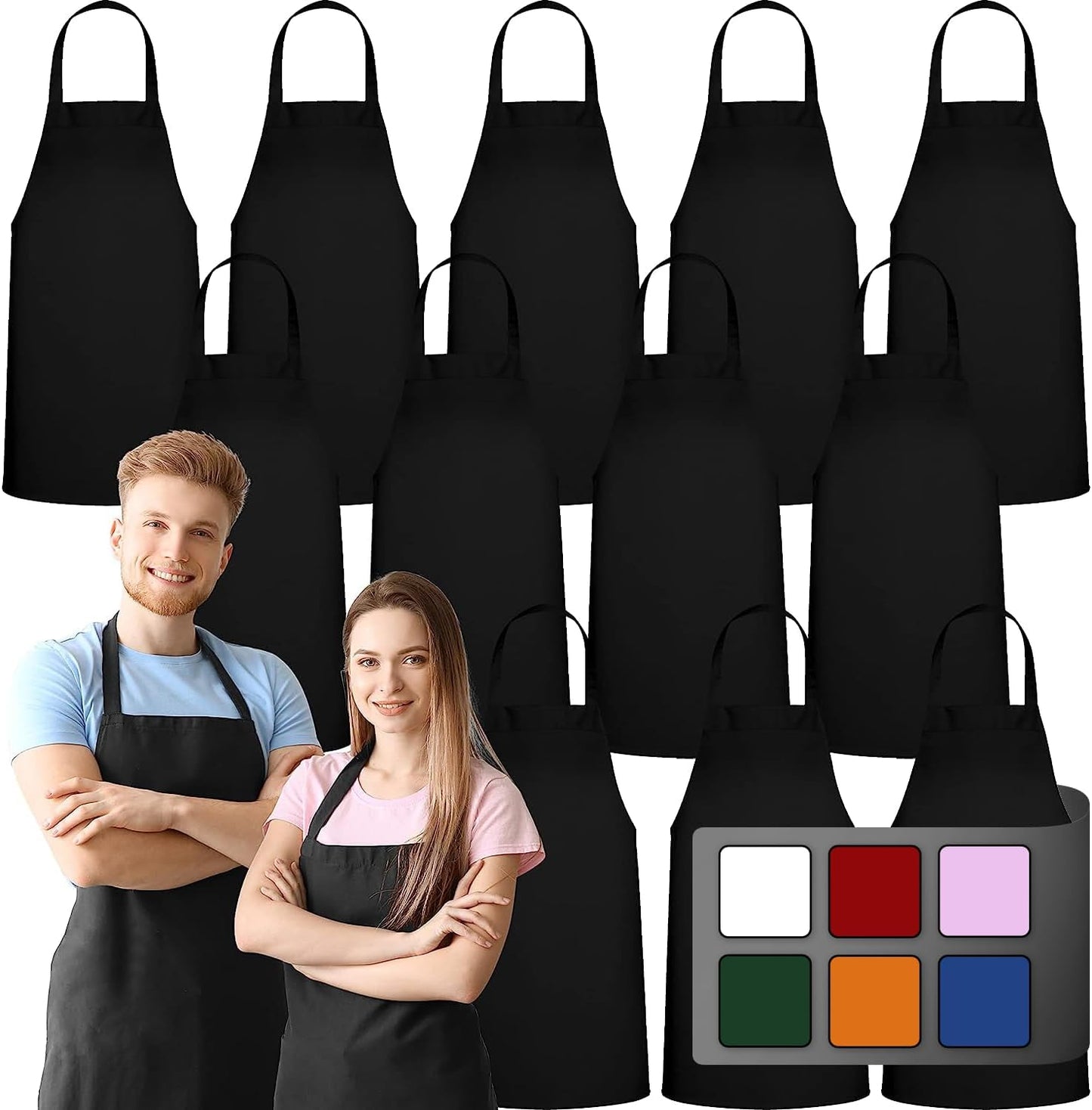 Spun apron tied at waist