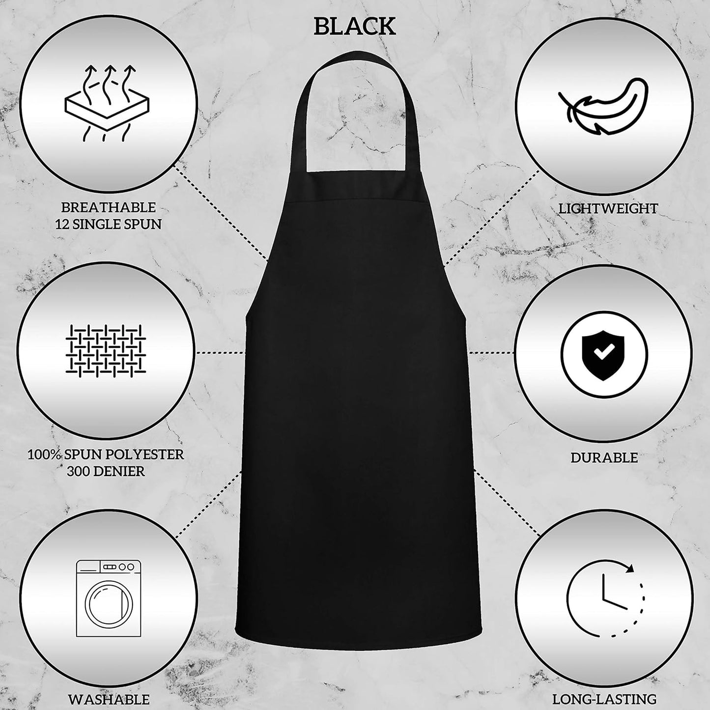 Black spun apron