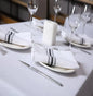 18"x22" White Bistro Napkin with Black Stripe