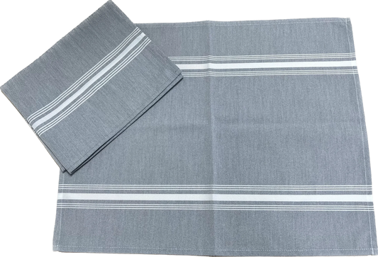 Grey Bistro Napkin with White Strips