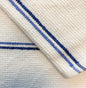 Ribbed Barmop Towels with Blue Stripe