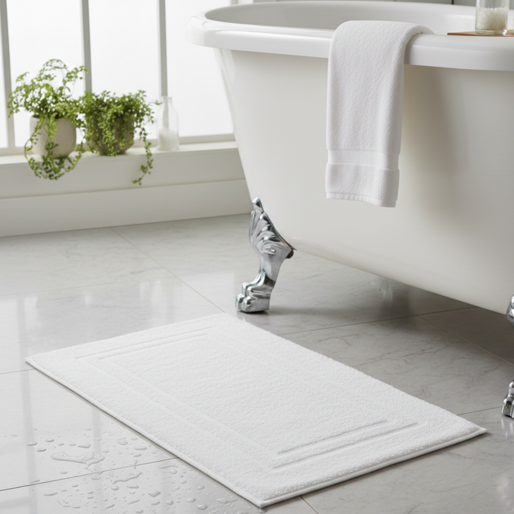 White Bath Mat Rug