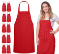 Red Spun Polyester Apron Without Pocket